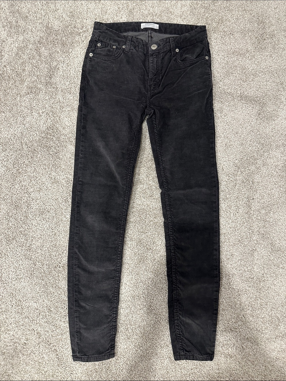 Zara Women's Black Slim Corduroy Jeans